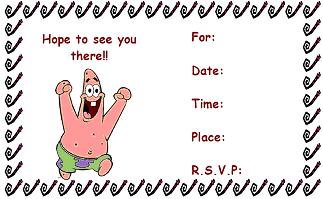 spongebob invitation